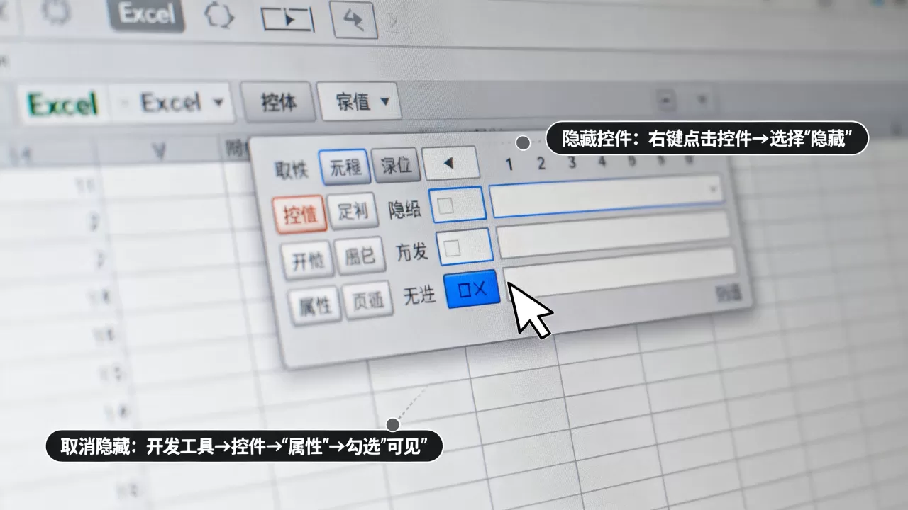 excel如何隐藏控件?excel隐藏控件后怎么取消 excel如何隐藏控件?excel隐藏控件后怎么取消