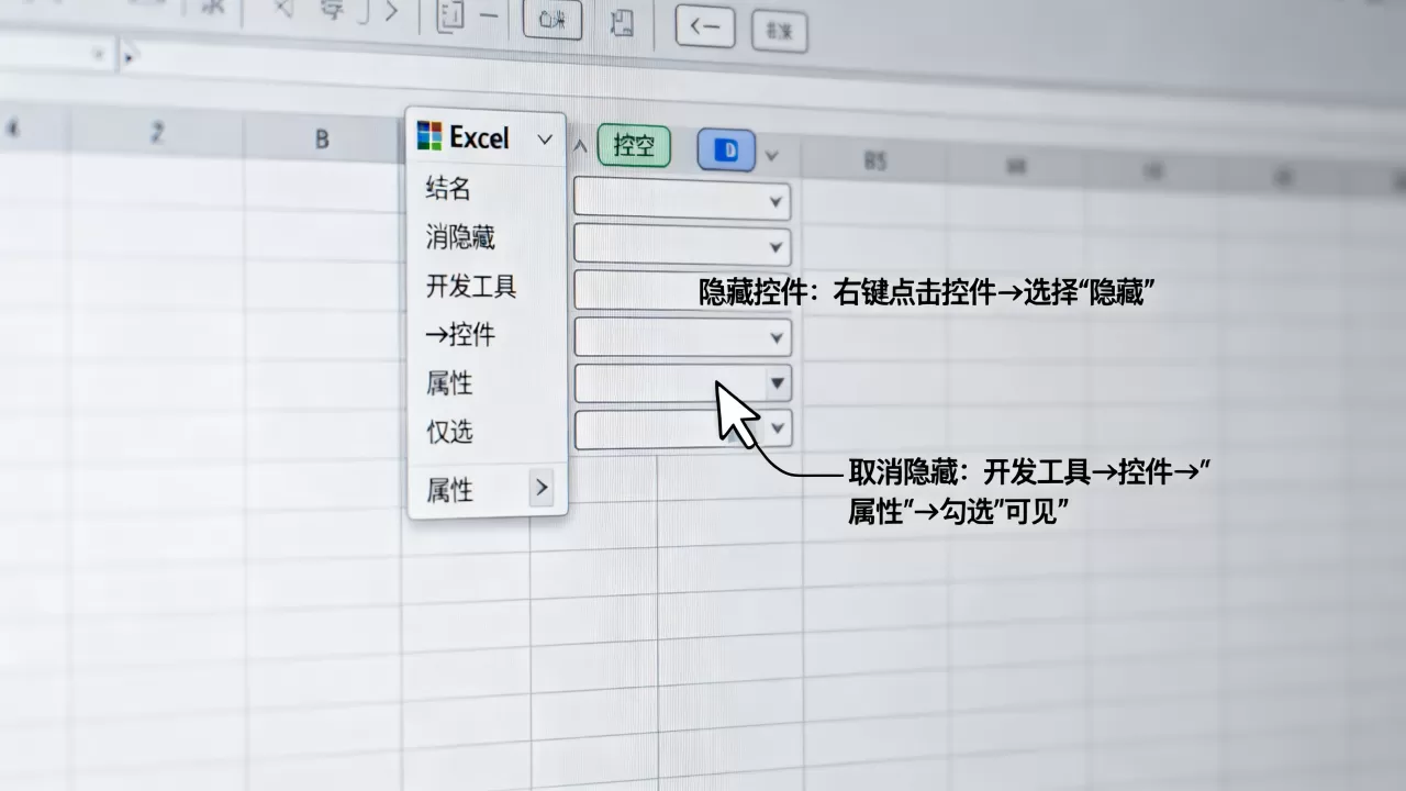 excel如何隐藏控件?excel隐藏控件后怎么取消 excel如何隐藏控件?excel隐藏控件后怎么取消