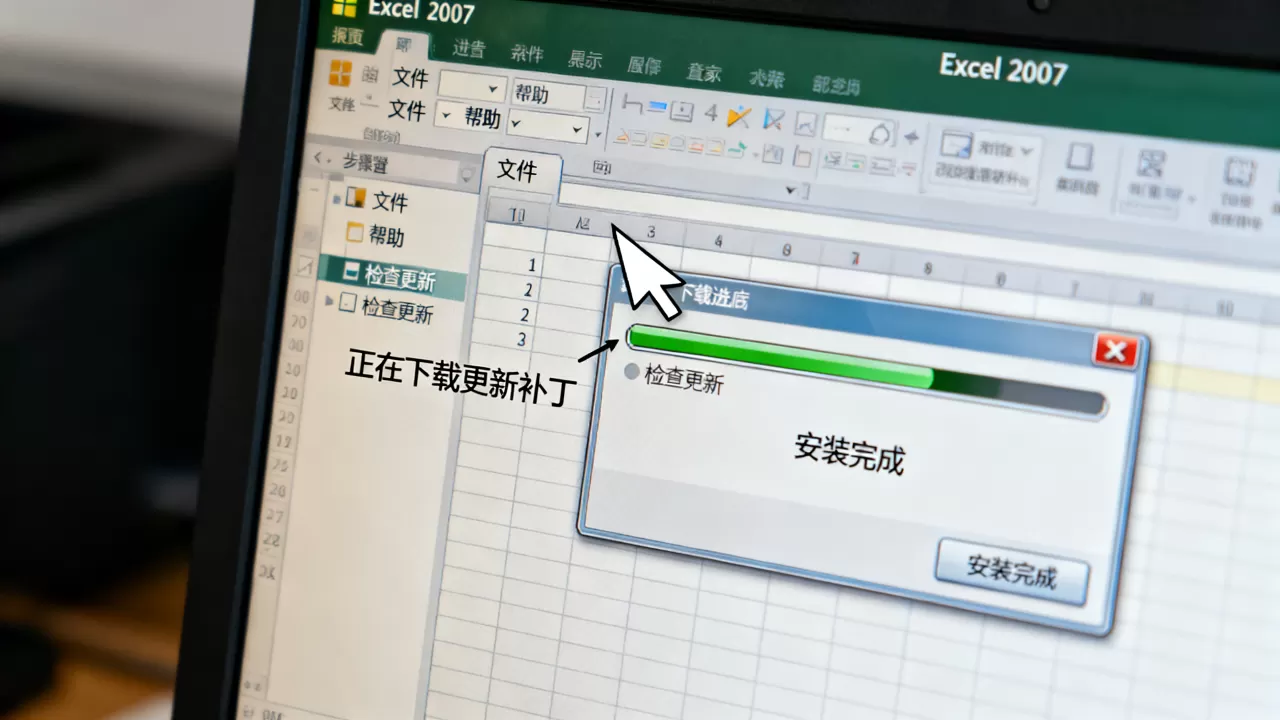 Excel 2007补丁怎么下载安装，Excel 2007怎么更新到最新版本？
