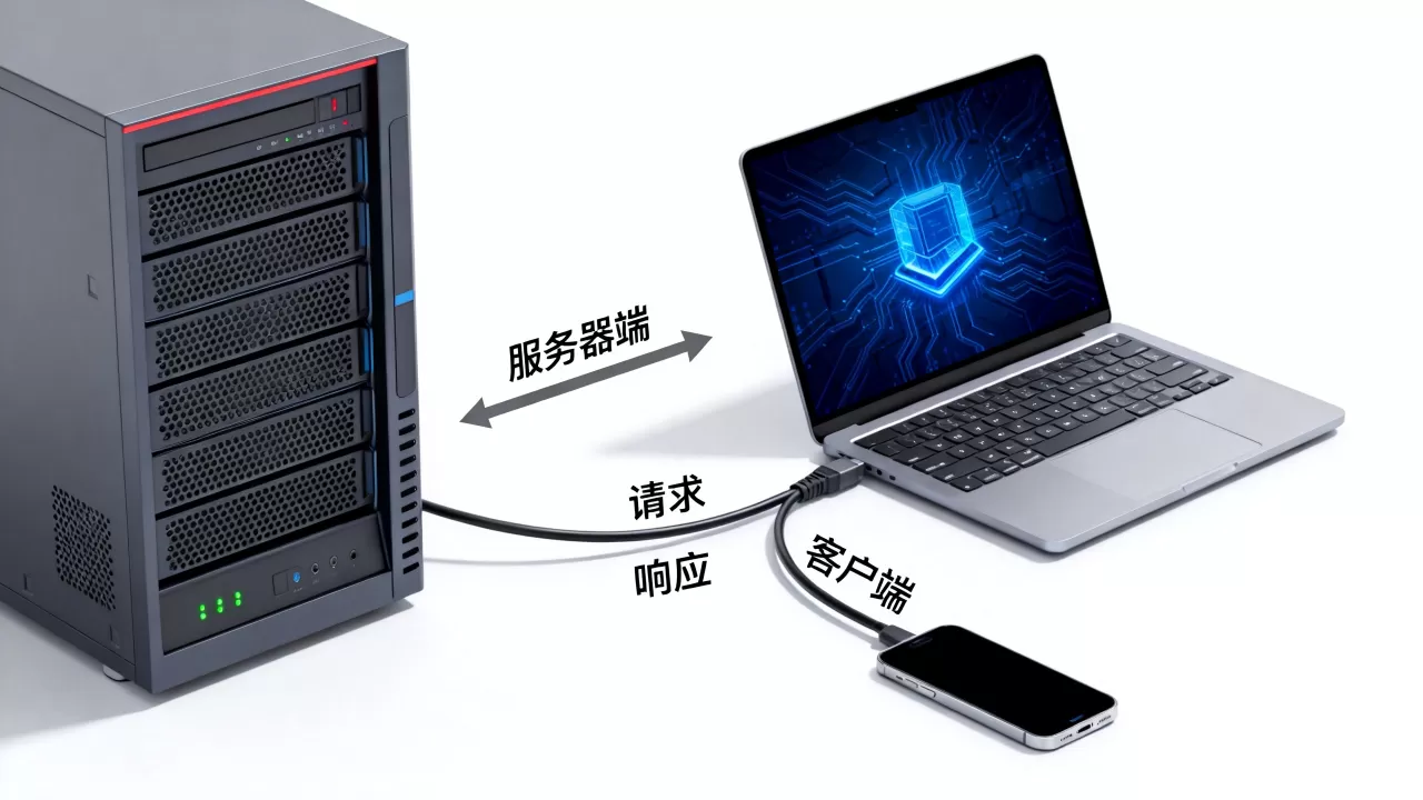 服务器端和客户端有什么区别，两者如何协同工作？