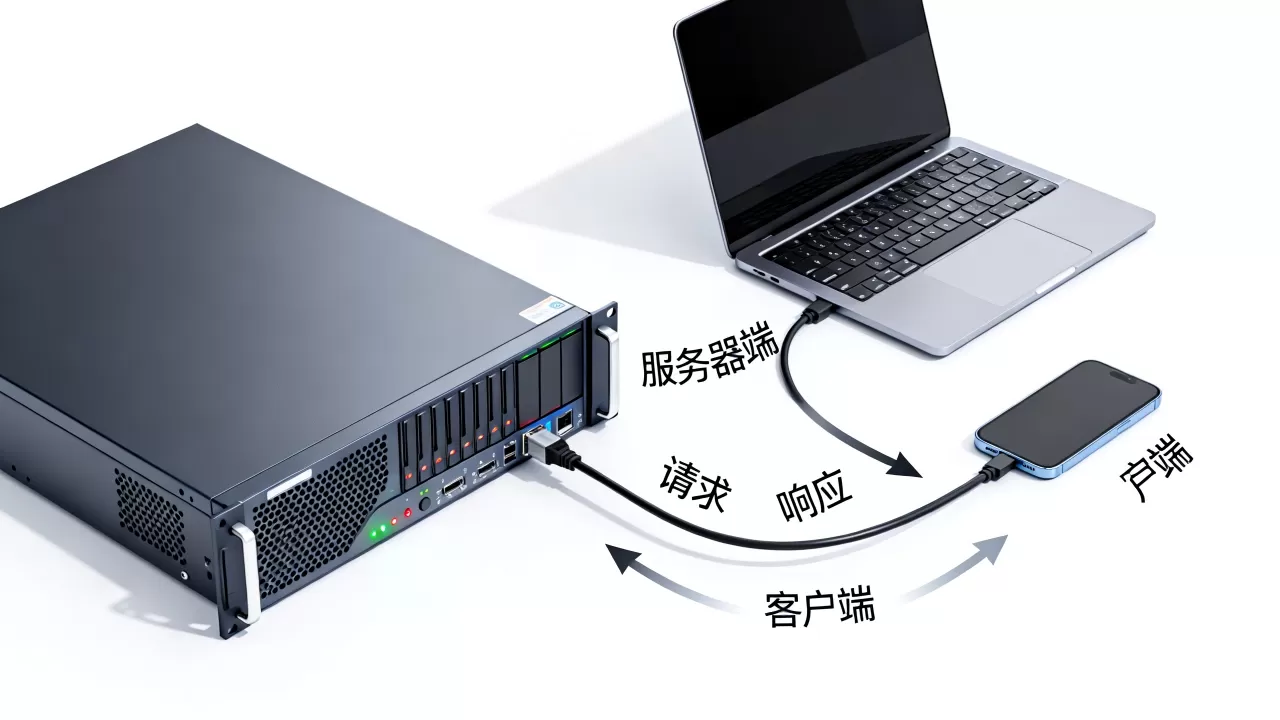 服务器端和客户端有什么区别，两者如何协同工作？