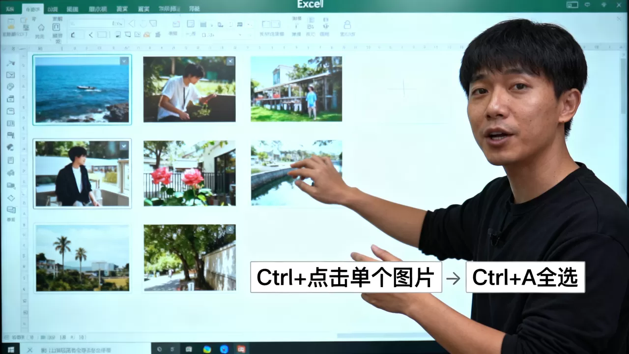 Excel中如何快速选定图片，Excel如何一次性选中所有图片？
