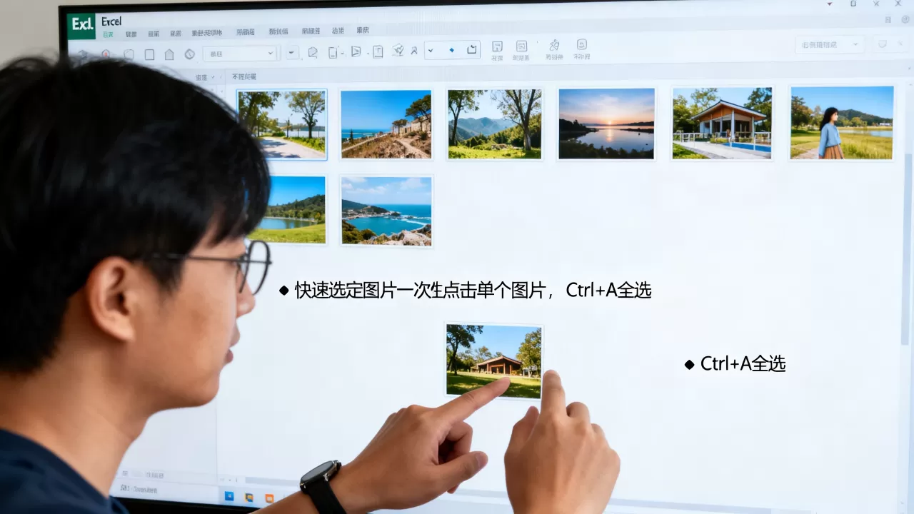 Excel中如何快速选定图片，Excel如何一次性选中所有图片？