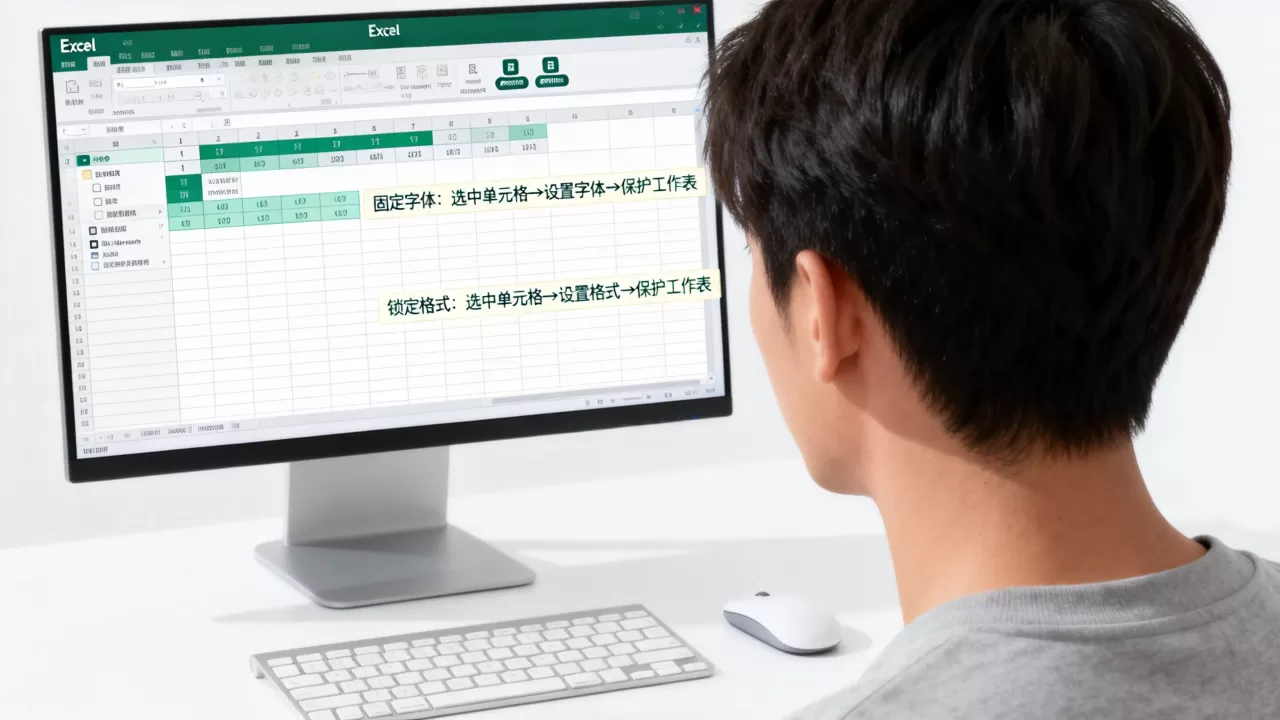 Excel怎么固定字体,如何锁定单元格格式不被修改? Excel怎么固定字体,如何锁定单元格格式不被修改?