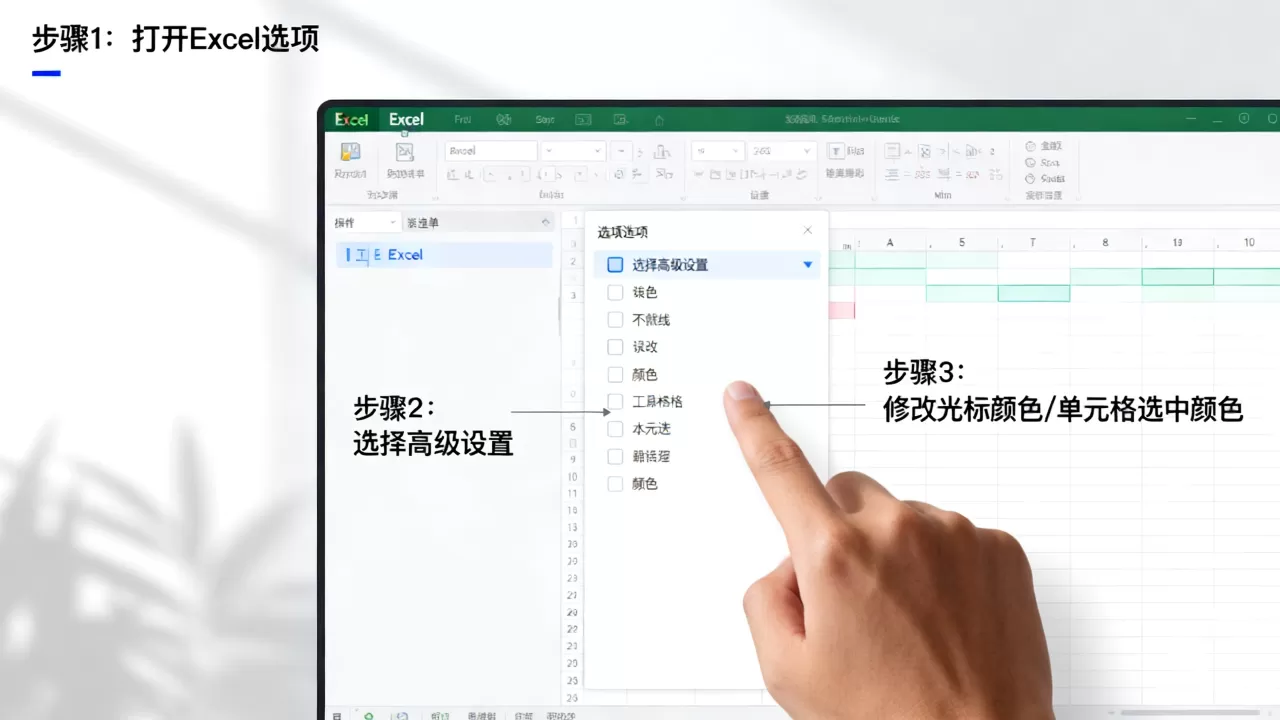 Excel怎么修改光标颜色,Excel单元格选中颜色怎么更改? Excel怎么修改光标颜色,Excel单元格选中颜色怎么更改?