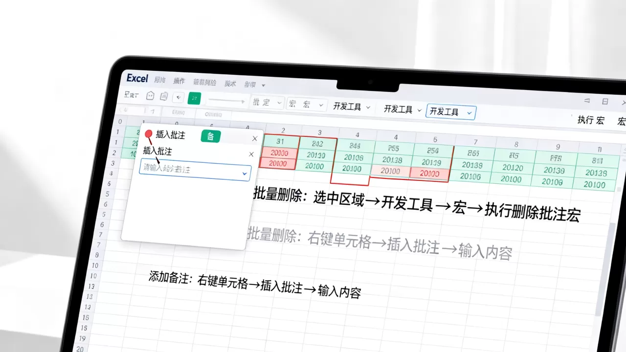 Excel表格怎么添加备注，Excel备注怎么批量删除？