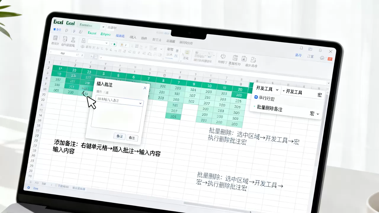 Excel表格怎么添加备注，Excel备注怎么批量删除？