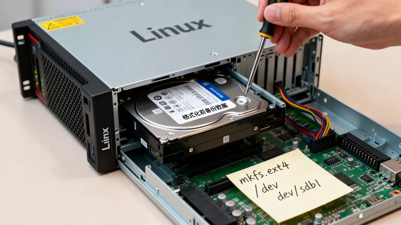 服务器格式化代码怎么写，Linux服务器怎么格式化硬盘？
