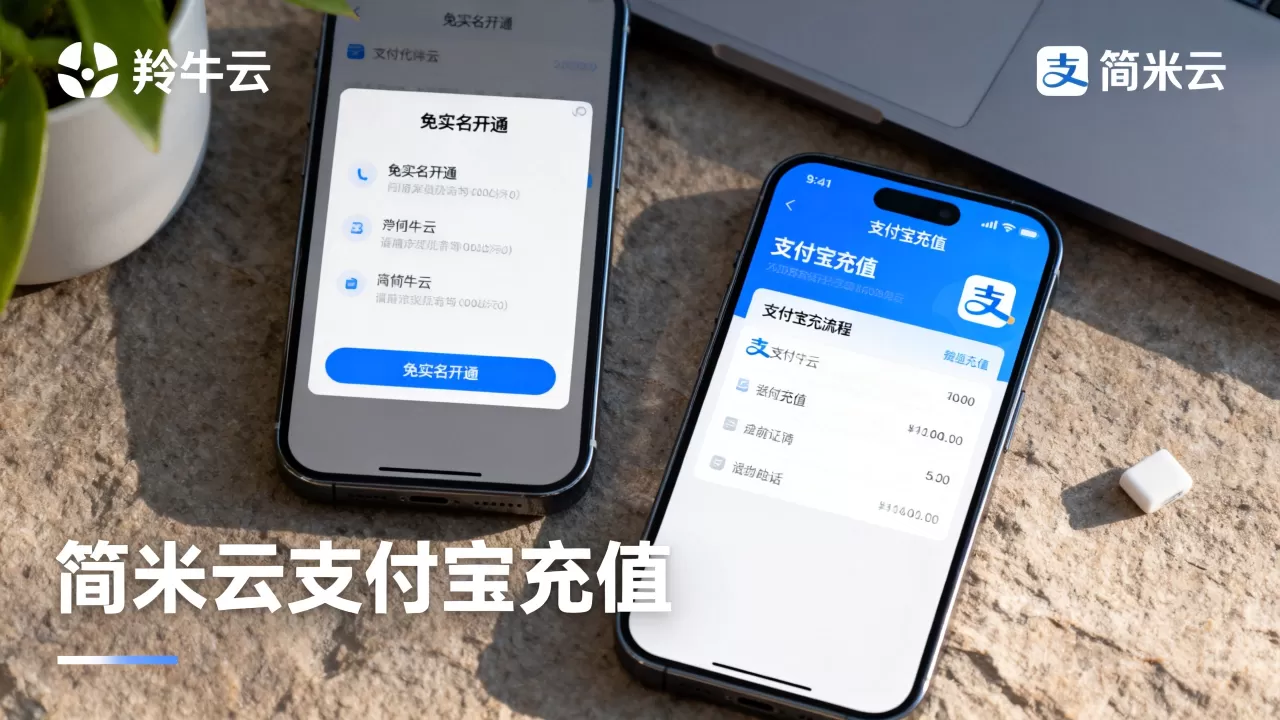 羚牛云简米云如何免实名免费开通，简米云怎么用支付宝充值？