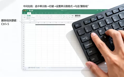 Excel表格怎么添加中间划线，Excel删除线快捷键是什么？