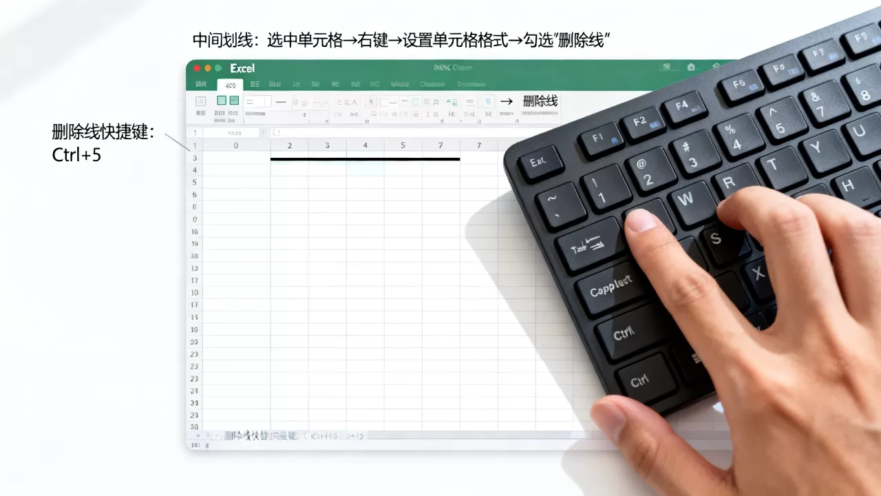 Excel表格怎么添加中间划线,Excel删除线快捷键是什么? Excel表格怎么添加中间划线,Excel删除线快捷键是什么?
