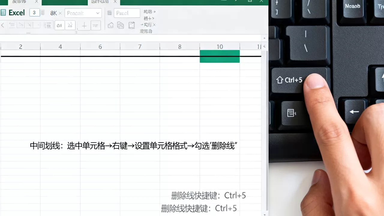 Excel表格怎么添加中间划线,Excel删除线快捷键是什么? Excel表格怎么添加中间划线,Excel删除线快捷键是什么?
