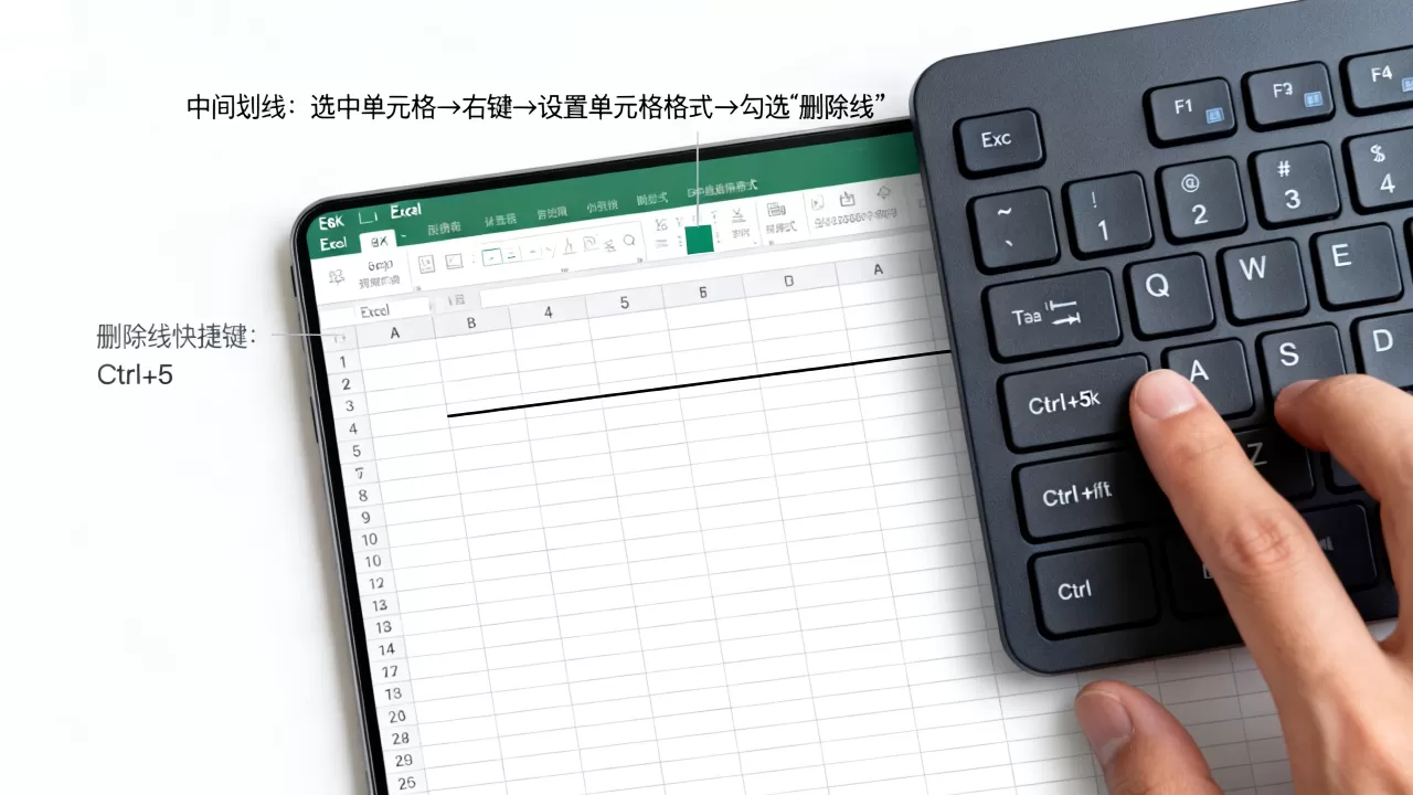 Excel表格怎么添加中间划线,Excel删除线快捷键是什么? Excel表格怎么添加中间划线,Excel删除线快捷键是什么?