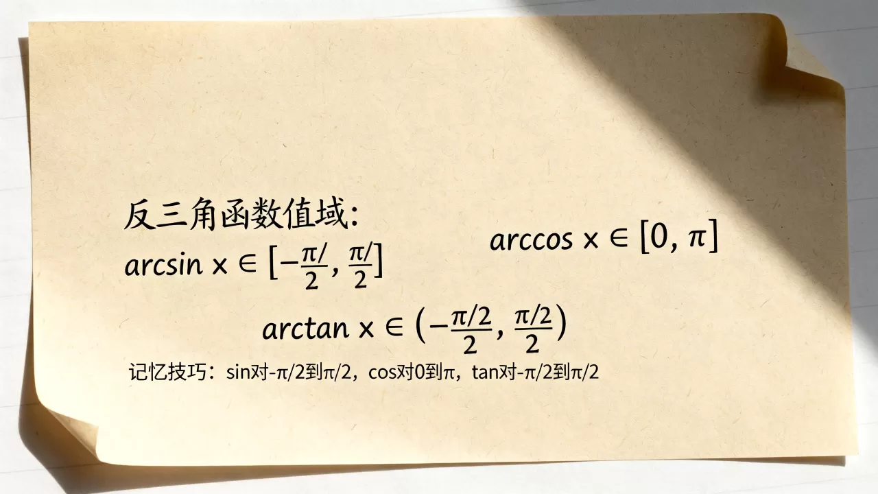 反三角函数的值域是多少,如何快速记忆反三角函数值域? 反三角函数的值域是多少,如何快速记忆反三角函数值域?