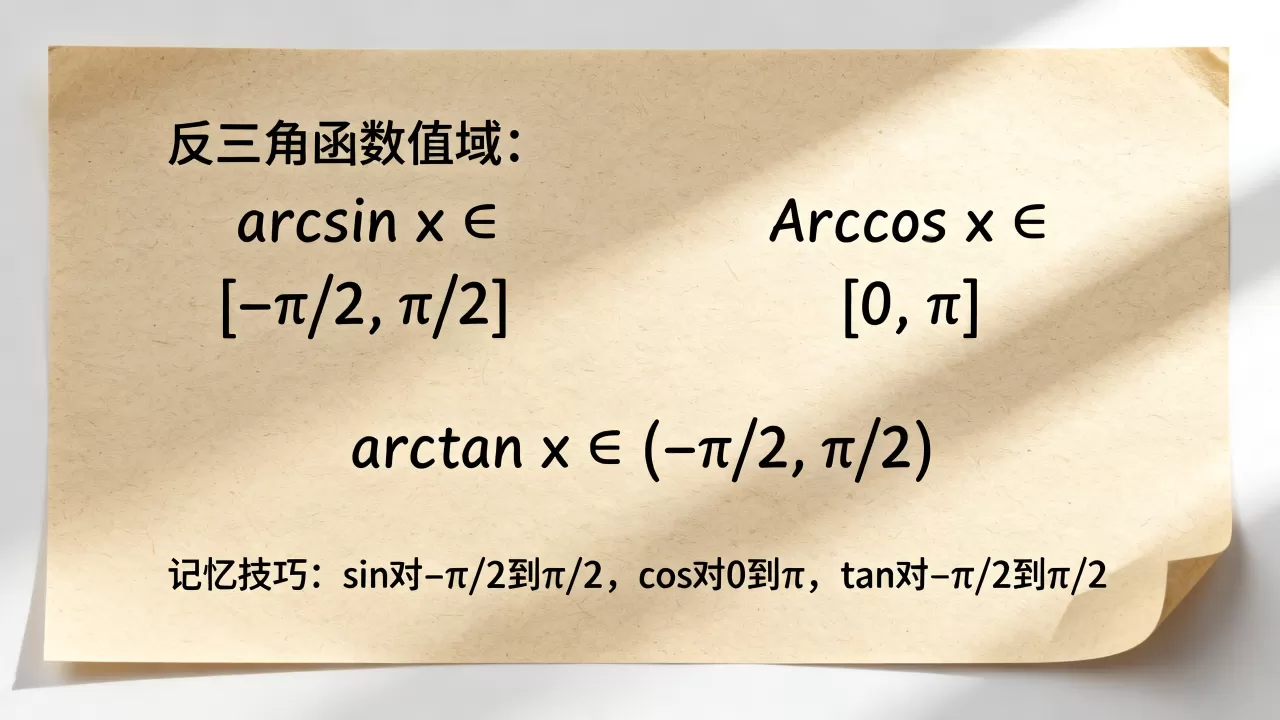 反三角函数的值域是多少,如何快速记忆反三角函数值域? 反三角函数的值域是多少,如何快速记忆反三角函数值域?