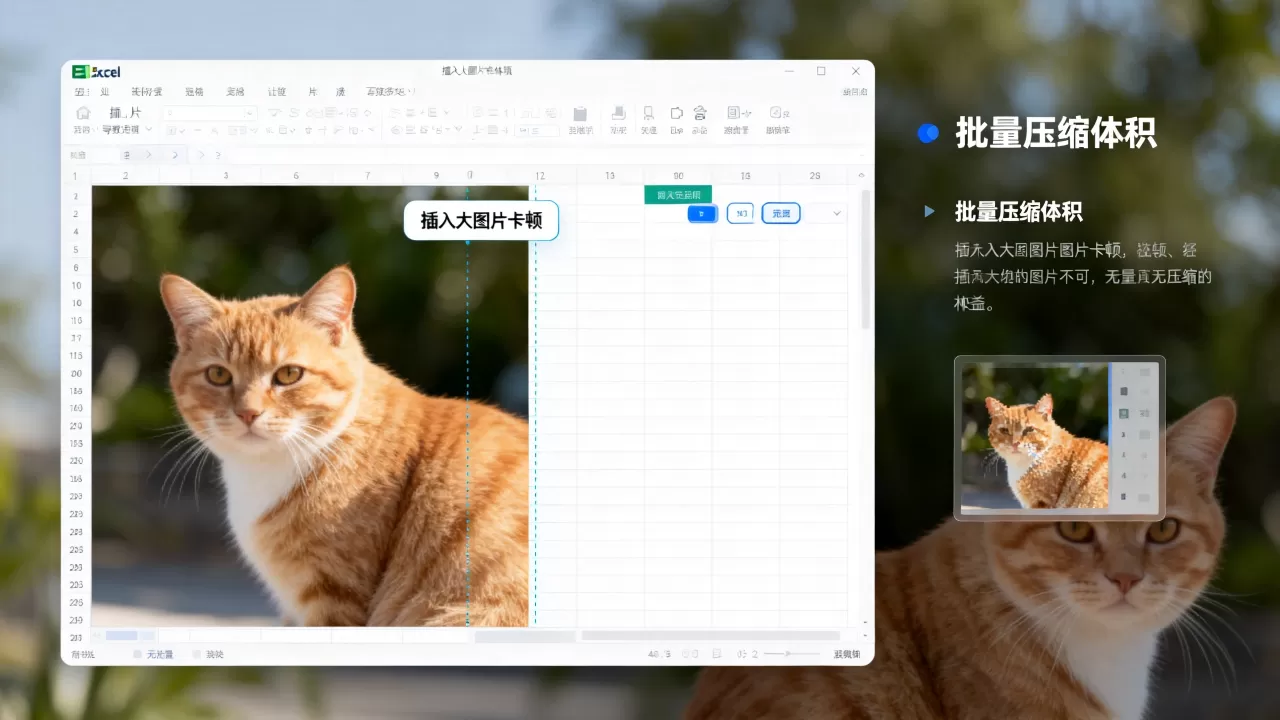 Excel插入大图片导致卡顿怎么办,Excel图片怎么批量压缩体积? Excel插入大图片导致卡顿怎么办,Excel图片怎么批量压缩体积?