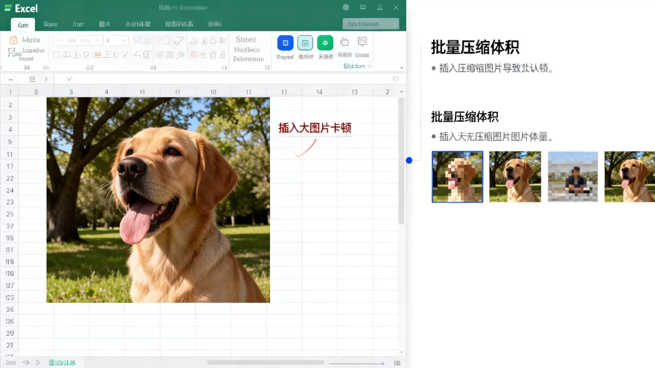 Excel插入大图片导致卡顿怎么办,Excel图片怎么批量压缩体积? Excel插入大图片导致卡顿怎么办,Excel图片怎么批量压缩体积?