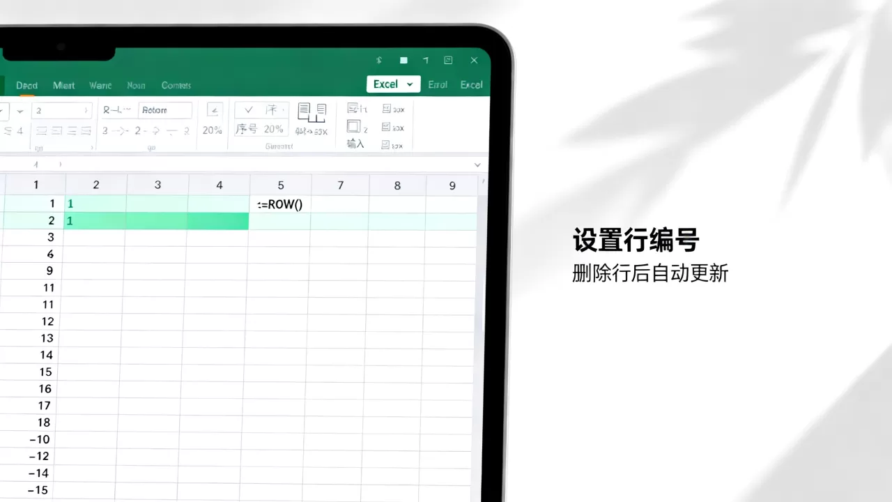 Excel怎么快速设置行编号，删除行后序号怎么自动更新？