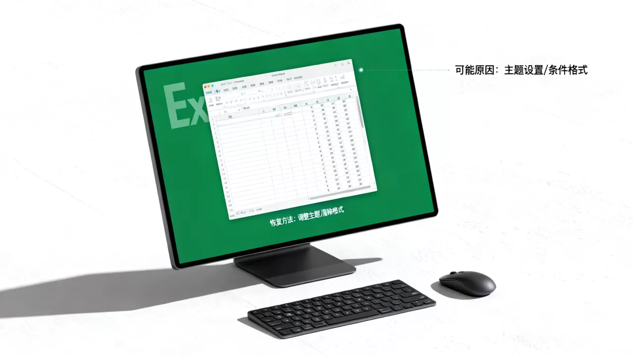 Excel表格背景变成绿色怎么恢复，是什么原因导致的？