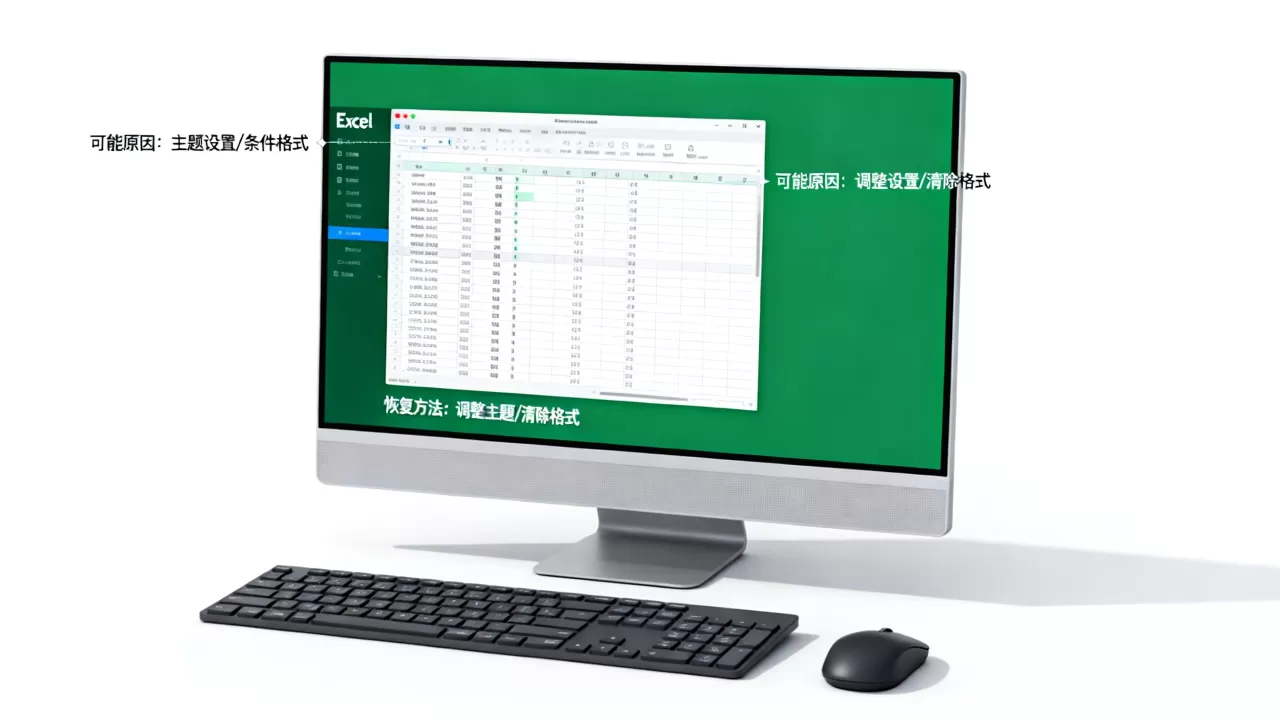 Excel表格背景变成绿色怎么恢复，是什么原因导致的？