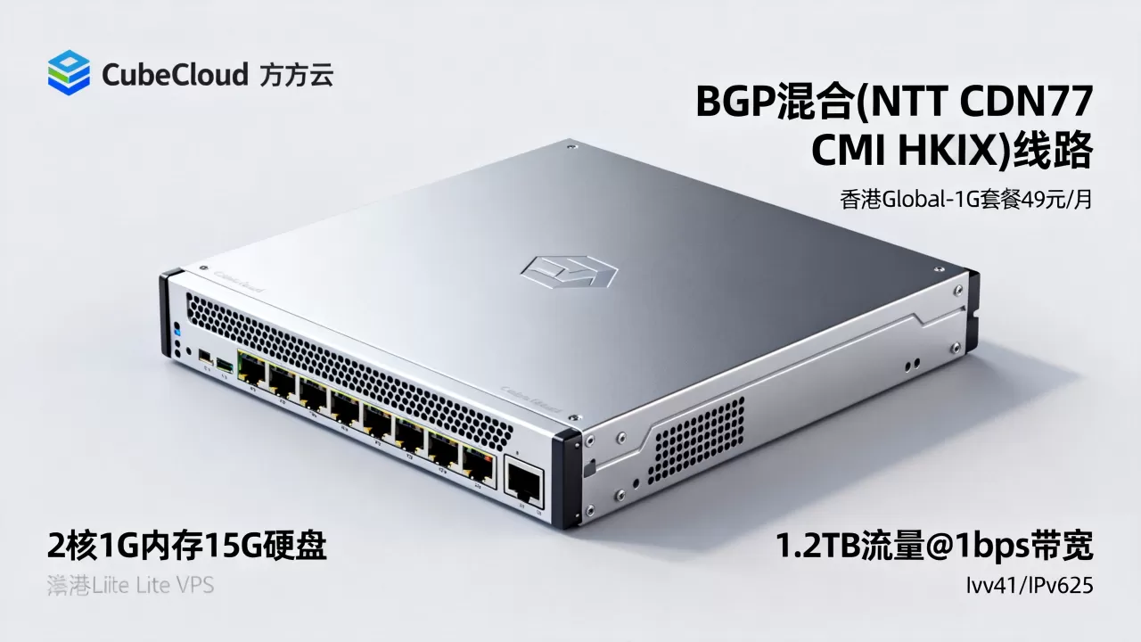 CubeCloud魔方云香港Lite VPS测评:BGP混合(NTT CDN77 CMI HKIX)线路,香港Global-1G套餐49元/月,2核1G内存15G硬盘,1.2TB流量@1Gbps带宽,IPv41/IPv625 CubeCloud魔方云香港Lite VPS测评:BGP混合(NTT CDN77 CMI HKIX)线路,香港Global-1G套餐49元/月,2核1G内存15G硬盘,1.2TB流量@1Gbps带宽,IPv41/IPv625