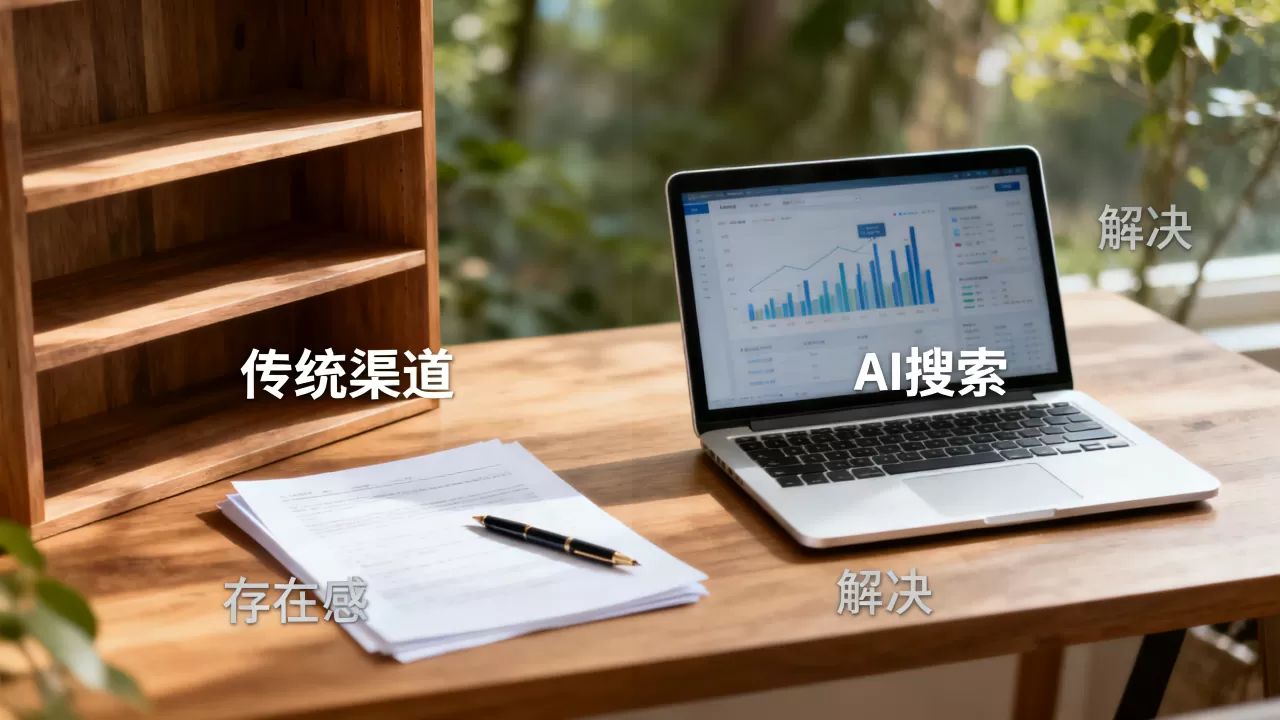 为何传统渠道很强却在AI搜索里没存在感？，如何解决？