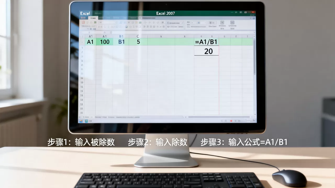 Excel 2007除法怎么用?,公式是什么? Excel 2007除法怎么用?,公式是什么?