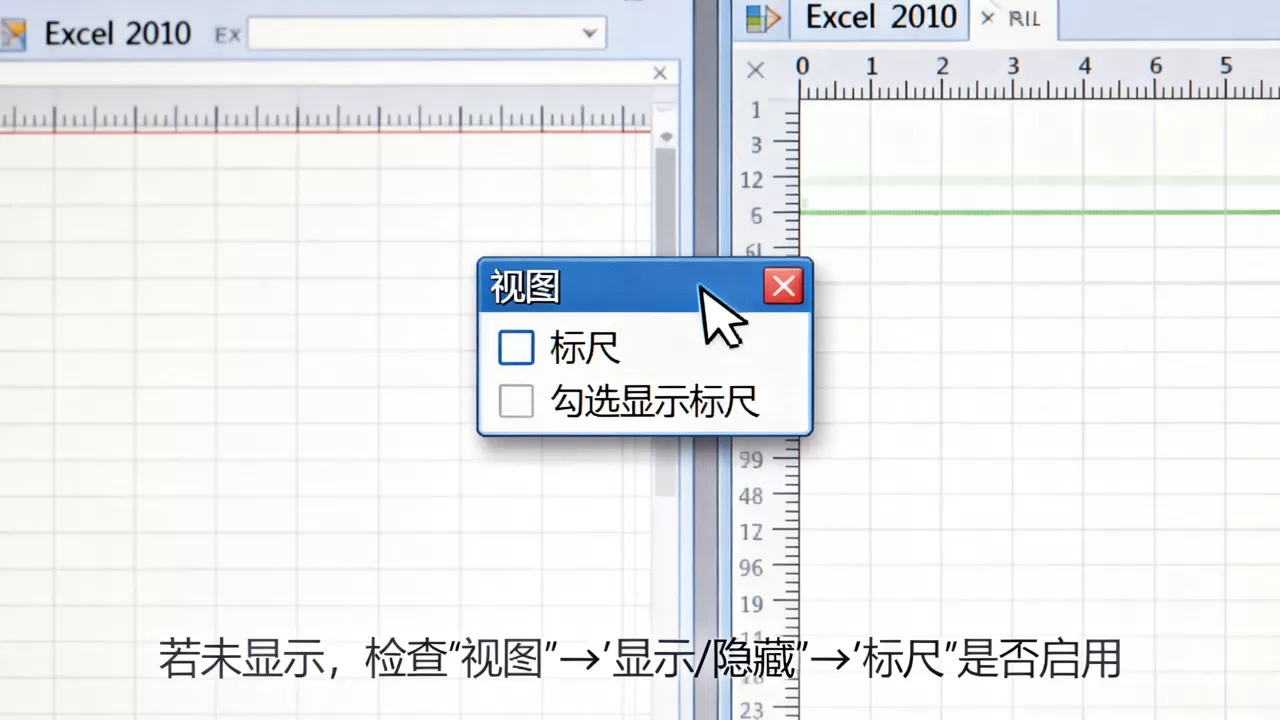 Excel 2010标尺怎么显示?,标尺不显示怎么办 Excel 2010标尺怎么显示?,标尺不显示怎么办
