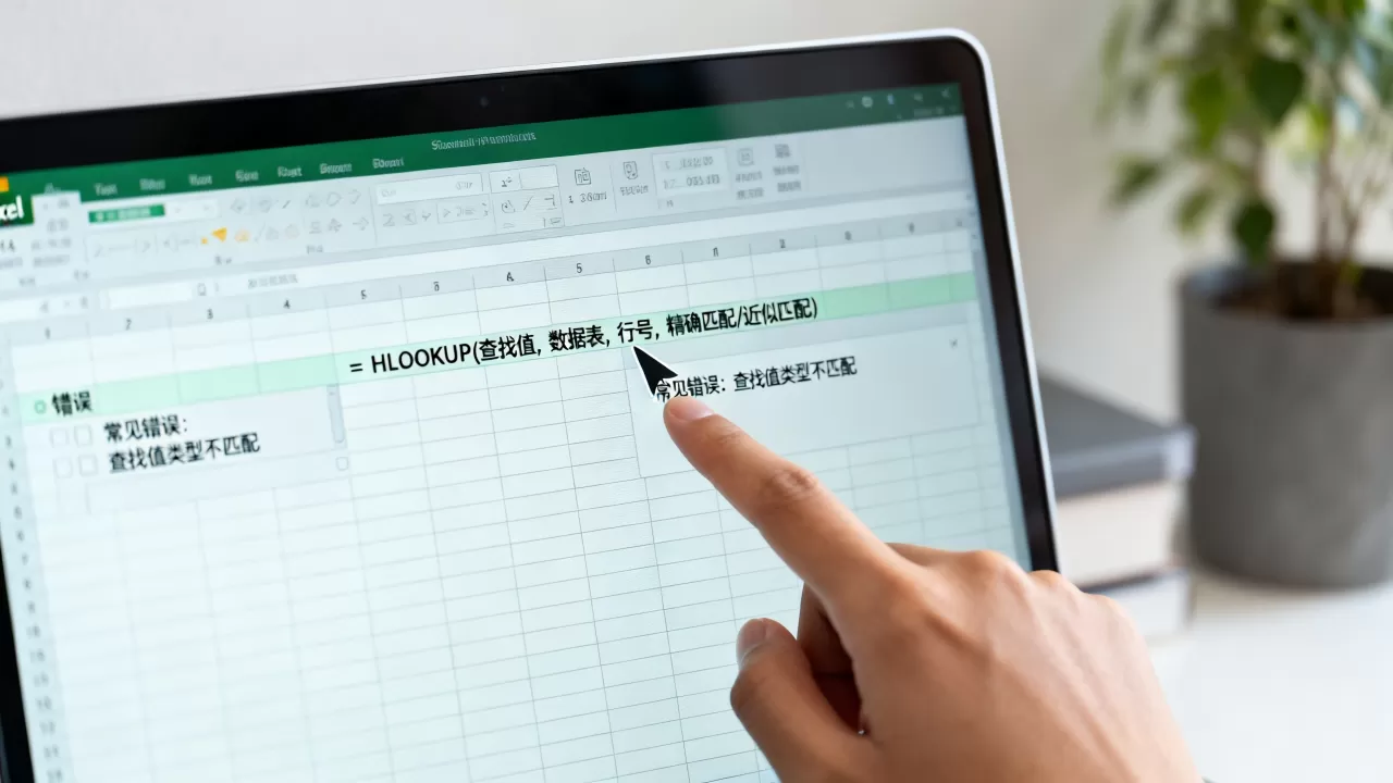 Excel HLOOKUP函数怎么用？，常见错误有哪些？