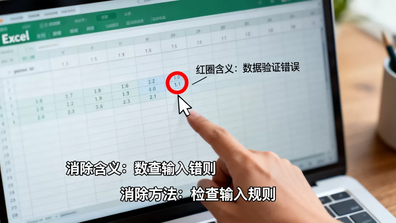 Excel单元格中红圈代表什么含义，怎么消除