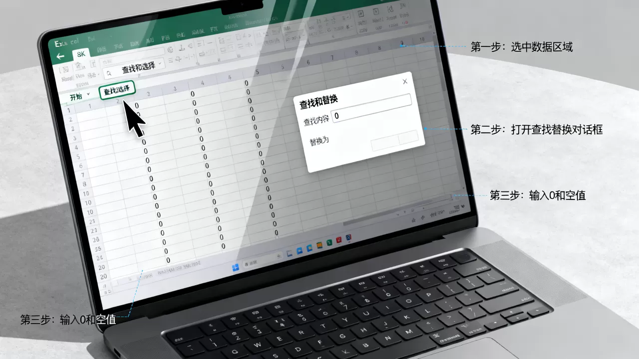 Excel替换0怎么操作,如何替换0为空白 Excel替换0怎么操作,如何替换0为空白