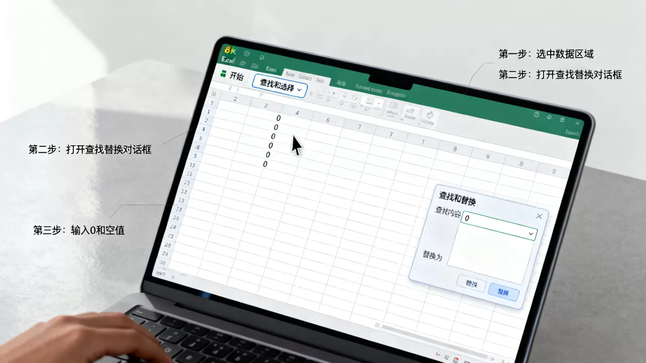 Excel替换0怎么操作,如何替换0为空白 Excel替换0怎么操作,如何替换0为空白