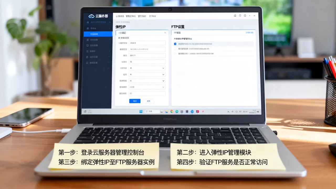 ftp怎么绑定弹性ip，具体操作步骤是什么？