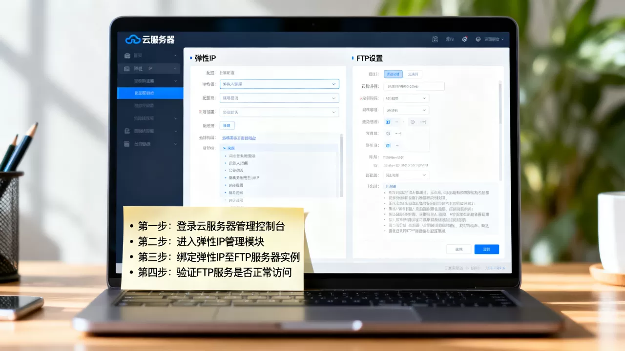 ftp怎么绑定弹性ip，具体操作步骤是什么？