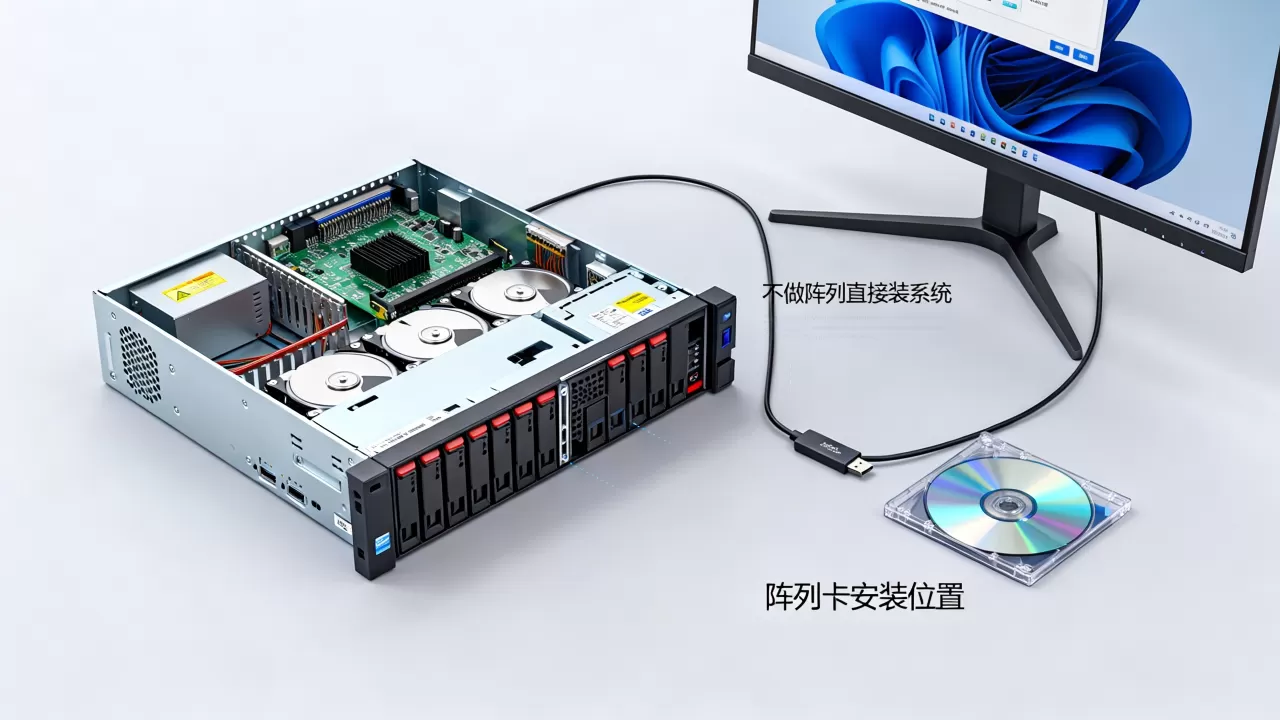 服务器不做阵列能直接装系统吗，服务器装系统一定要做阵列吗？