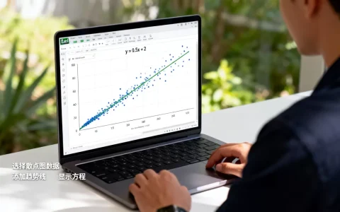 Excel散点图方程如何设置并显示在图表中？，怎么添加