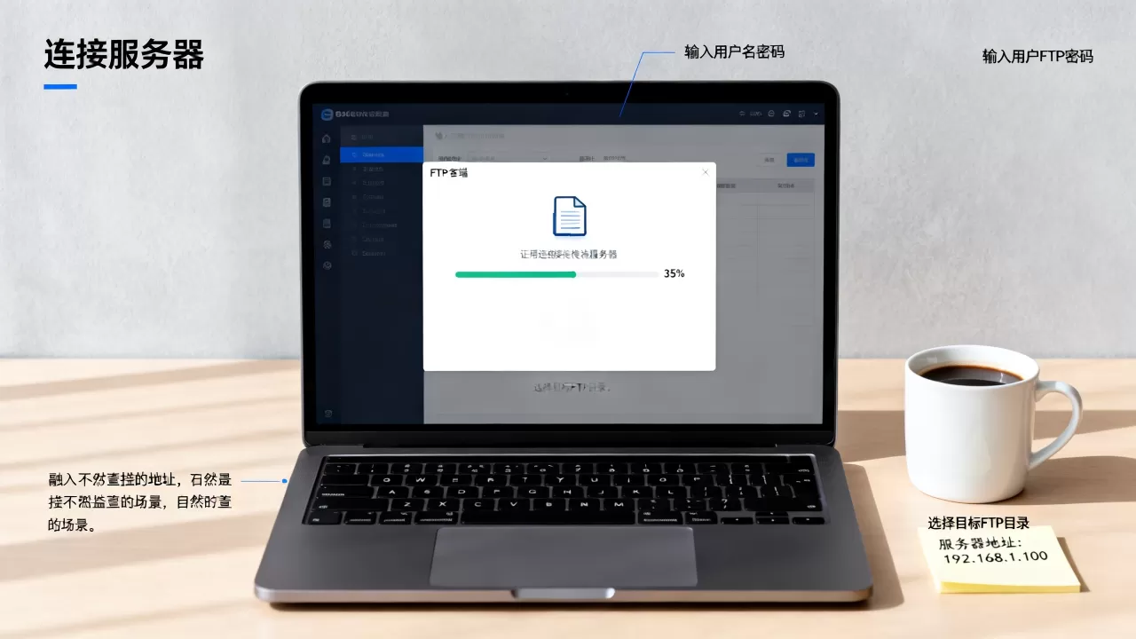 如何访问服务器上另一个FTP，怎么操作？