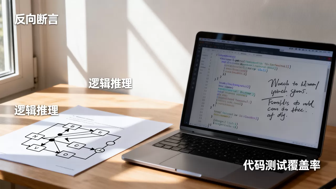 反向断言在逻辑推理中有什么作用，反向断言如何帮助提高代码测试覆盖率？