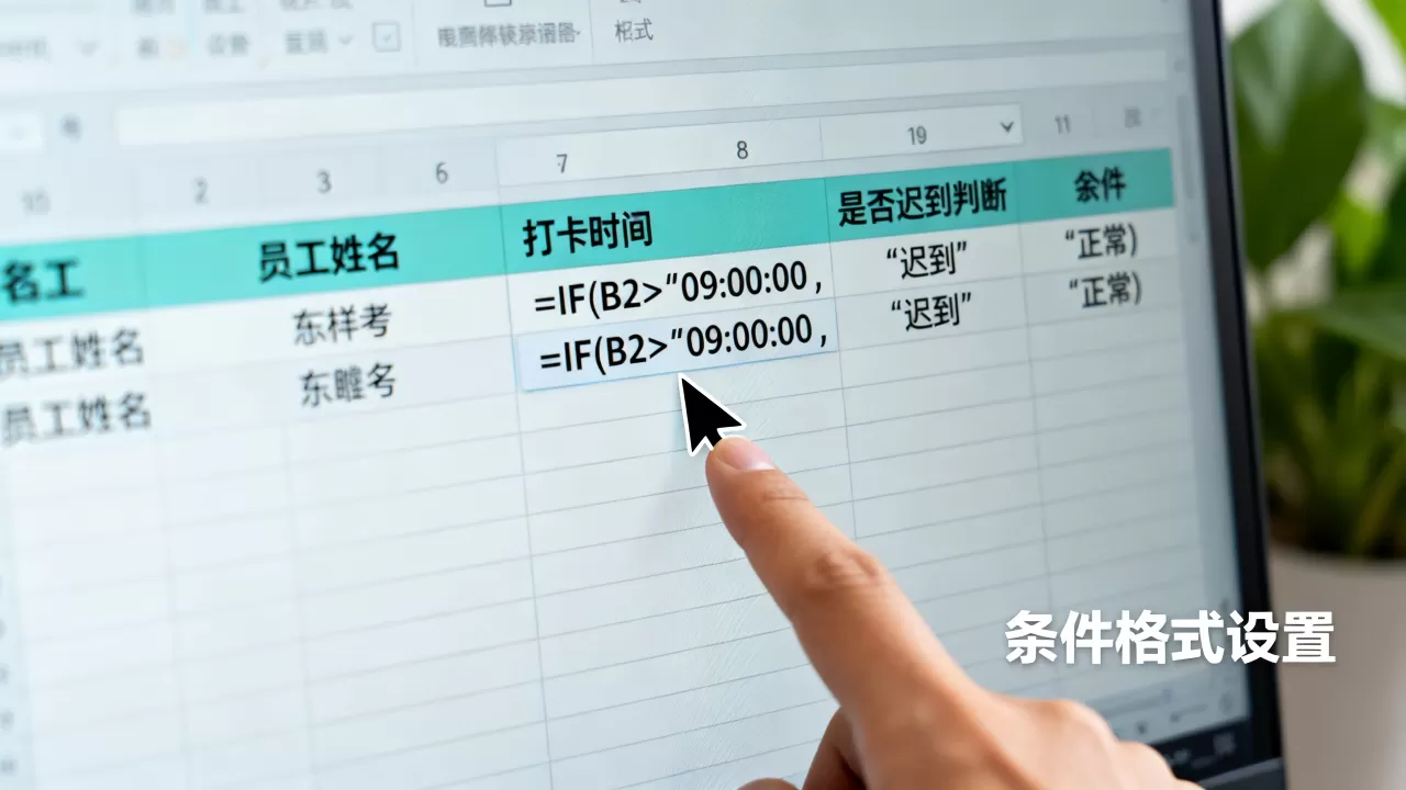 电子表格中如何判断是否迟到?,条件格式怎么用? 电子表格中如何判断是否迟到?,条件格式怎么用?