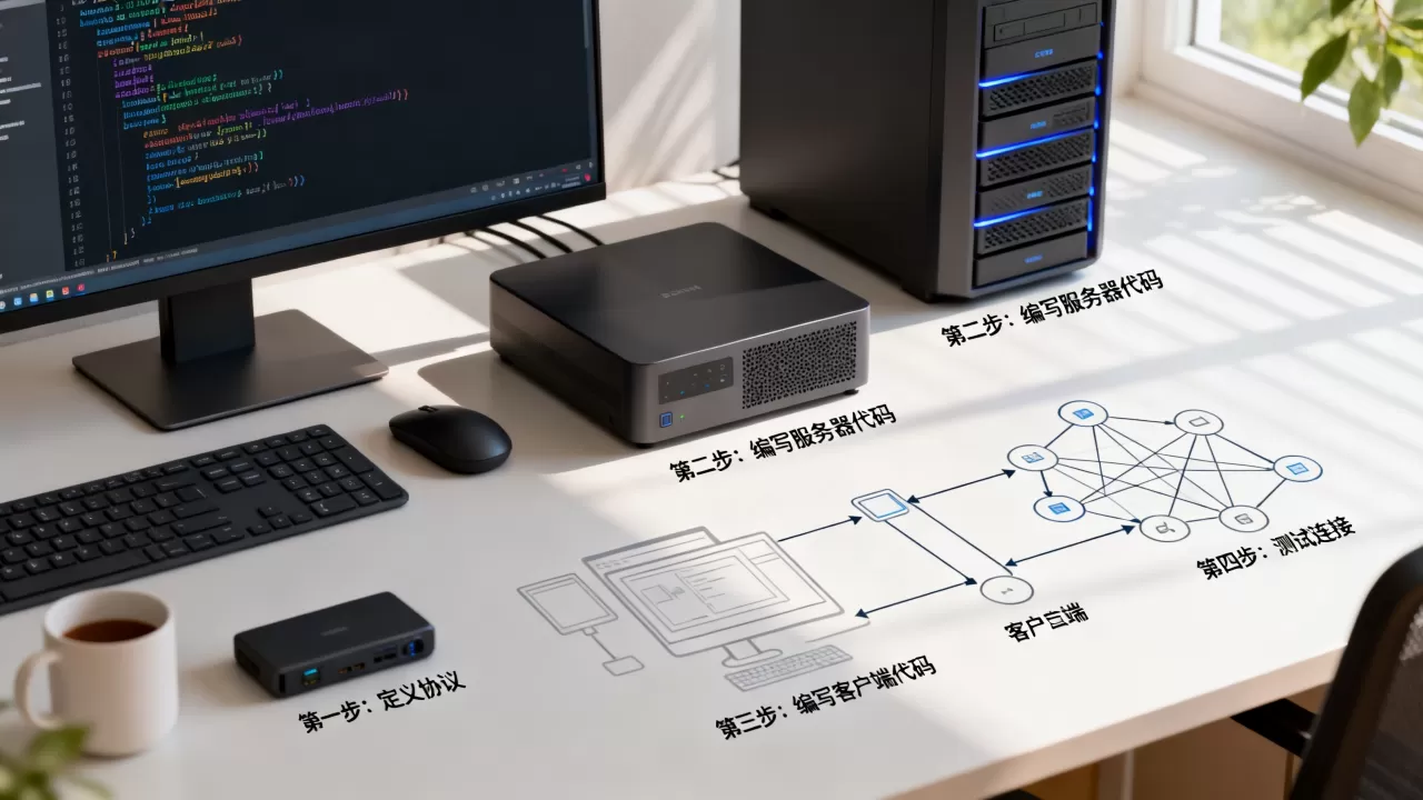 如何编写服务器客户端简单程序，有哪些步骤？