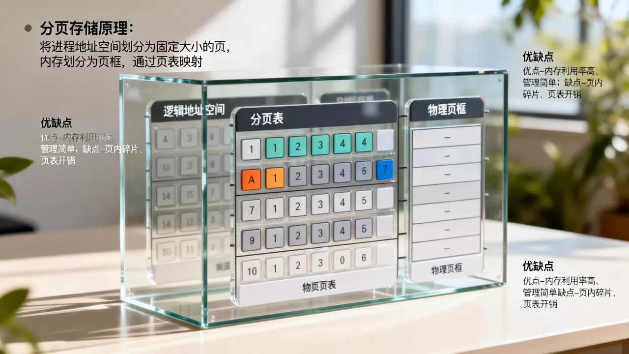 分页存储每个进程的原理是什么?,有什么优缺点? 分页存储每个进程的原理是什么?,有什么优缺点?