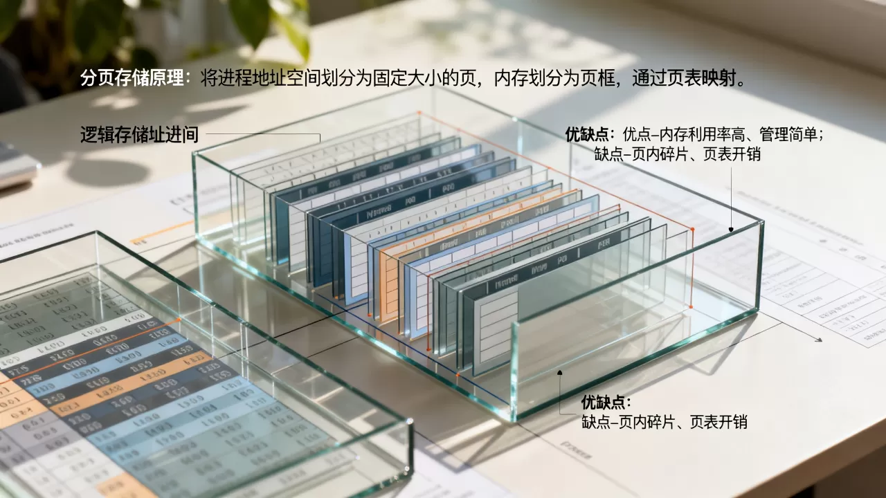 分页存储每个进程的原理是什么?,有什么优缺点? 分页存储每个进程的原理是什么?,有什么优缺点?