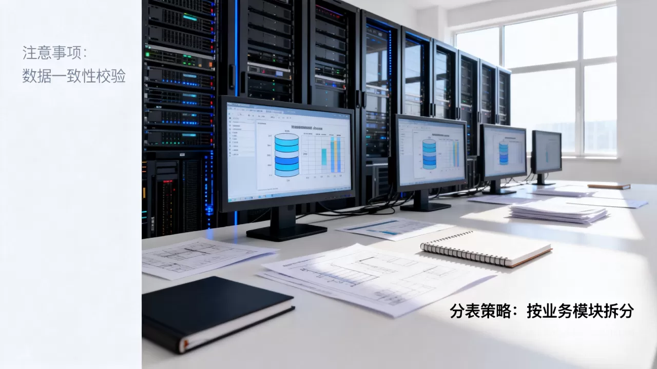如何实现分居分表数据库扩容？，有哪些注意事项？