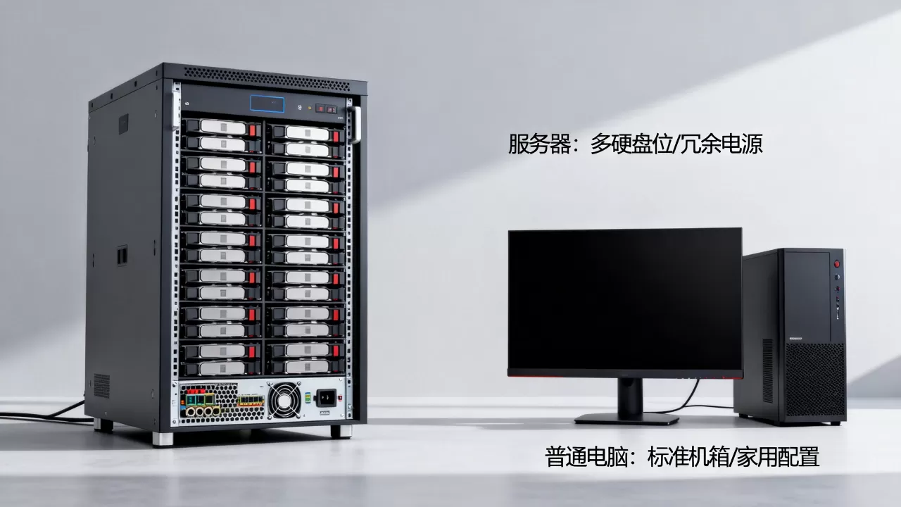 服务器和普通电脑有什么区别,日常使用怎么选？