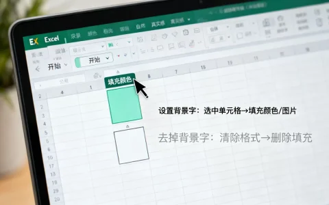 在Excel中如何设置背景字，怎么去掉背景字