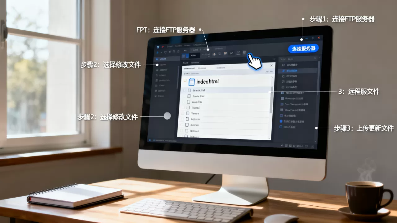 FTP服务器如何修改网页？，操作步骤有哪些？