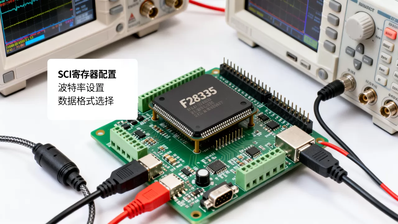 f28335串行通信sci如何设置，怎么用