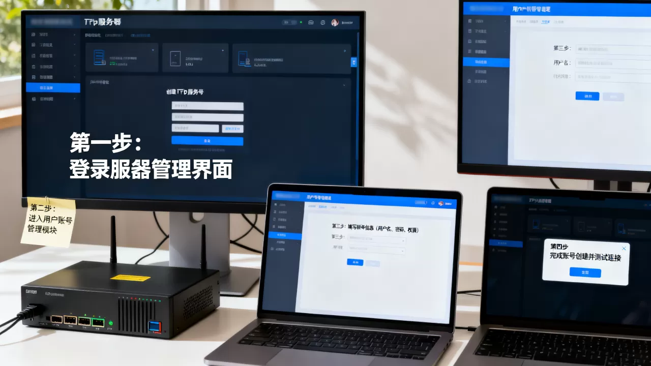 如何创建ftp服务器账号，具体步骤是什么？