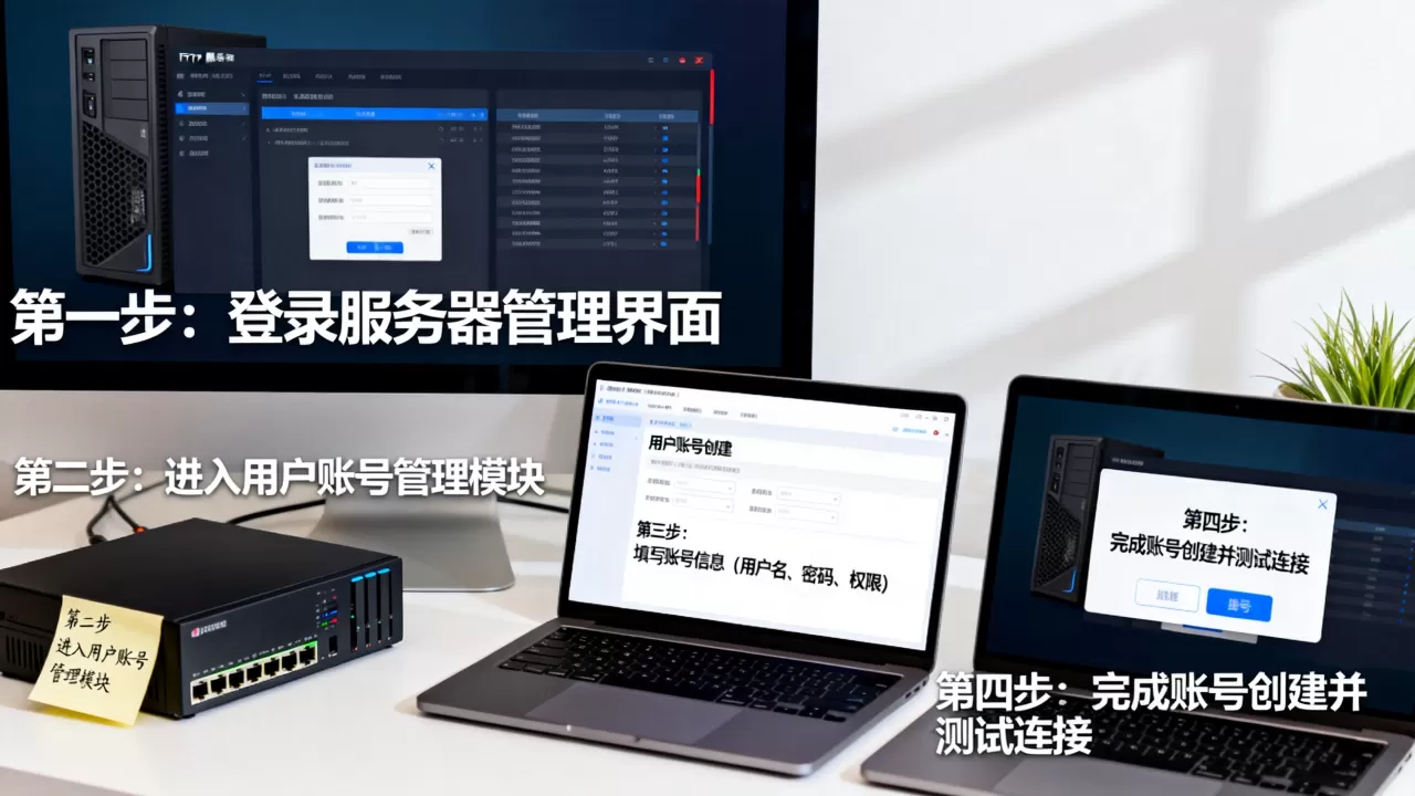如何创建ftp服务器账号，具体步骤是什么？