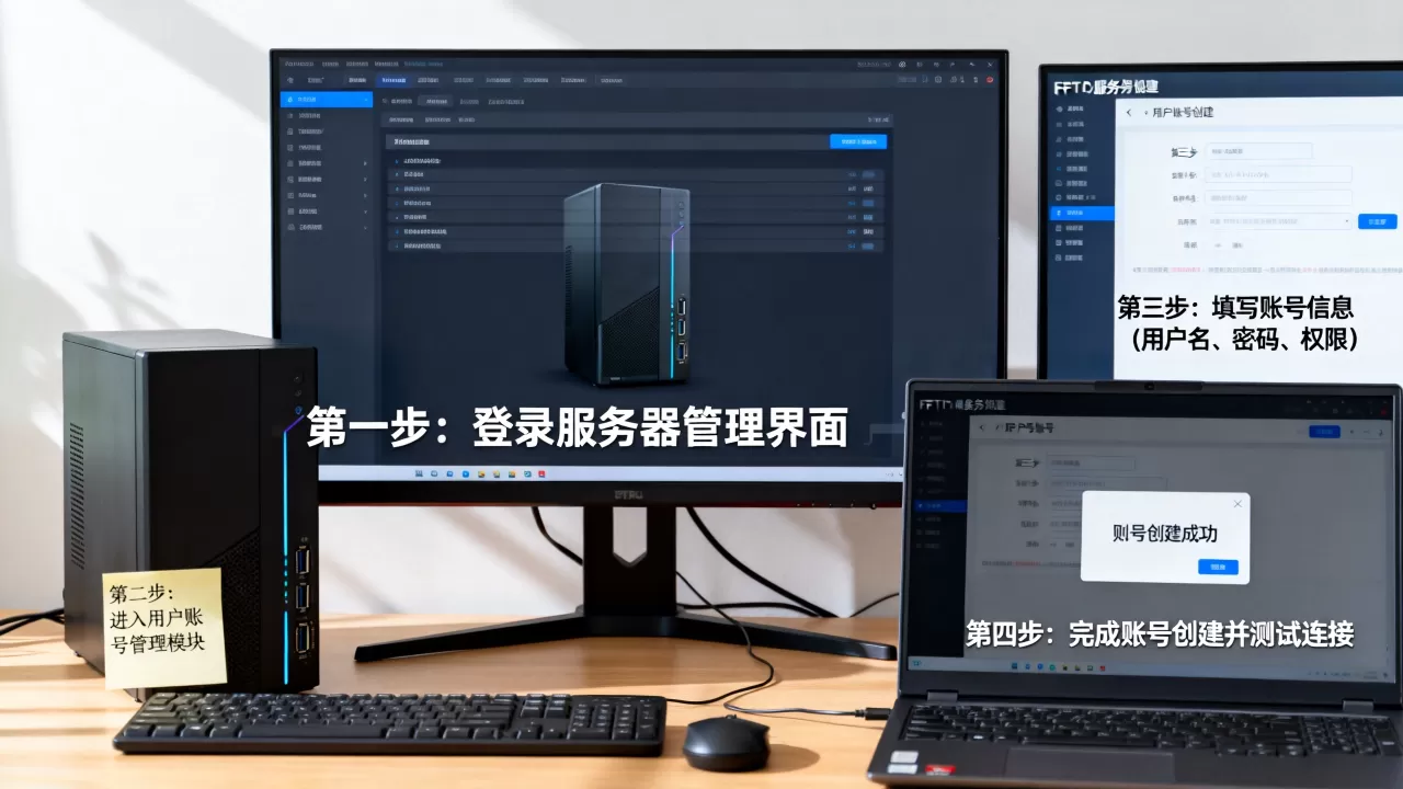 如何创建ftp服务器账号，具体步骤是什么？